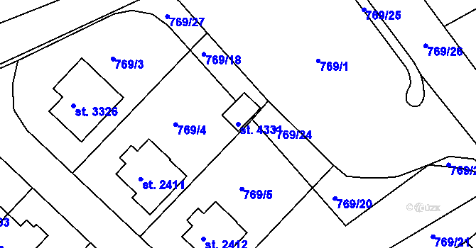 Parcela st. 4331 v KÚ Česká Třebová, Katastrální mapa