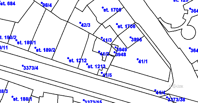 Parcela st. 41/2 v KÚ Česká Třebová, Katastrální mapa