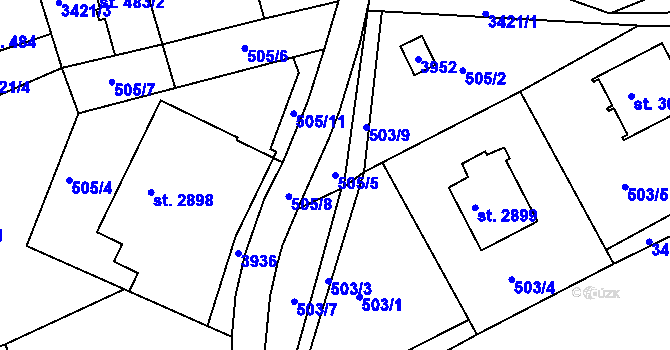 Parcela st. 505/5 v KÚ Česká Třebová, Katastrální mapa