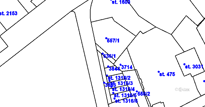 Parcela st. 536/1 v KÚ Česká Třebová, Katastrální mapa