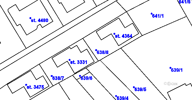 Parcela st. 638/8 v KÚ Česká Třebová, Katastrální mapa