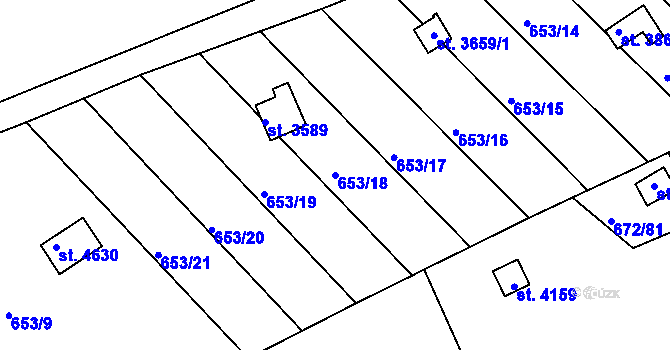 Parcela st. 653/18 v KÚ Česká Třebová, Katastrální mapa