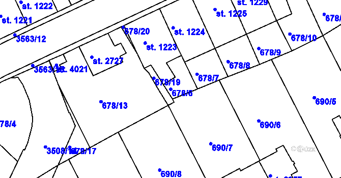 Parcela st. 678/6 v KÚ Česká Třebová, Katastrální mapa