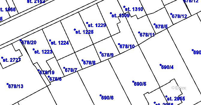 Parcela st. 678/9 v KÚ Česká Třebová, Katastrální mapa