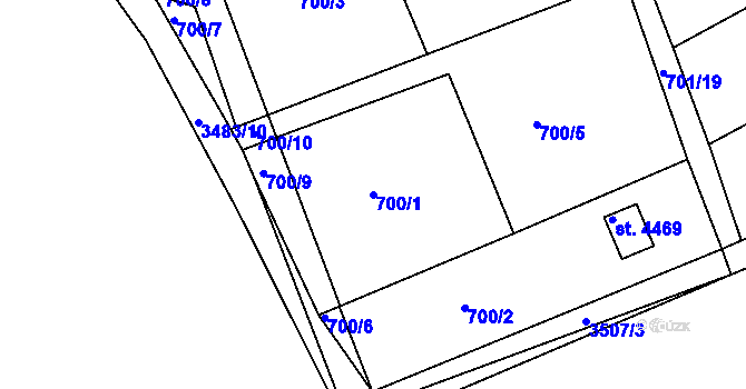 Parcela st. 700/1 v KÚ Česká Třebová, Katastrální mapa