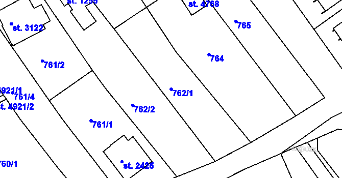 Parcela st. 762/1 v KÚ Česká Třebová, Katastrální mapa