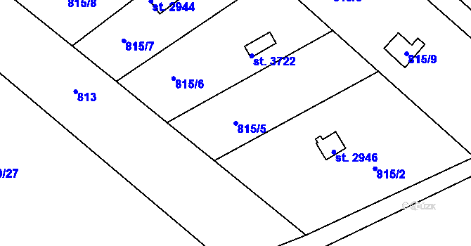 Parcela st. 815/5 v KÚ Česká Třebová, Katastrální mapa