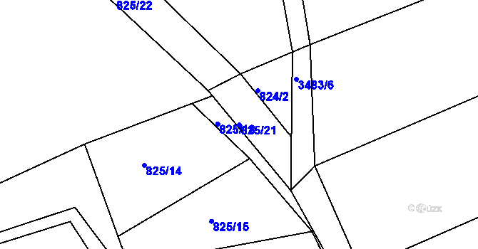 Parcela st. 825/21 v KÚ Česká Třebová, Katastrální mapa
