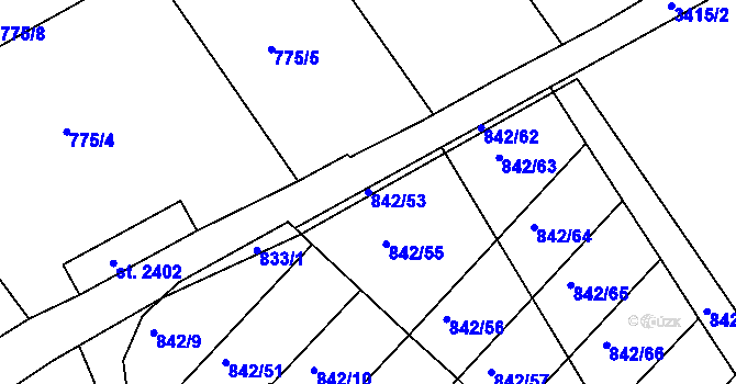 Parcela st. 842/53 v KÚ Česká Třebová, Katastrální mapa
