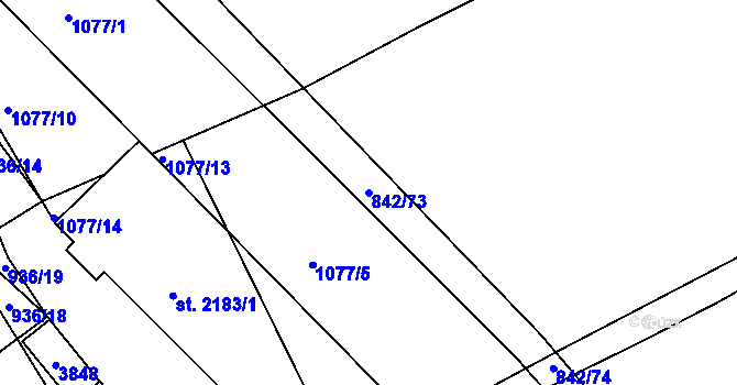 Parcela st. 842/73 v KÚ Česká Třebová, Katastrální mapa