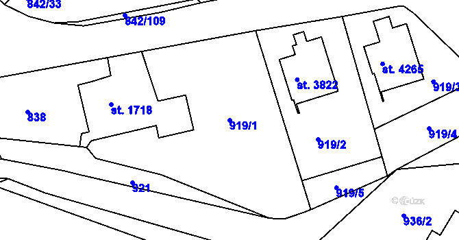 Parcela st. 919/1 v KÚ Česká Třebová, Katastrální mapa