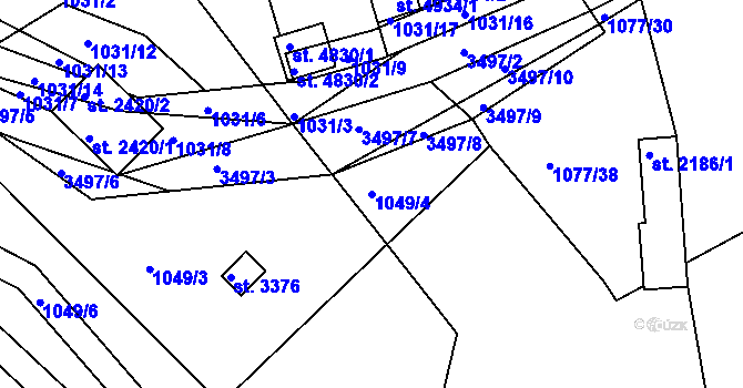 Parcela st. 1049/4 v KÚ Česká Třebová, Katastrální mapa