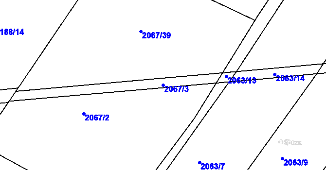 Parcela st. 2067/3 v KÚ Česká Třebová, Katastrální mapa
