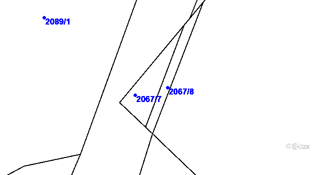 Parcela st. 2067/8 v KÚ Česká Třebová, Katastrální mapa