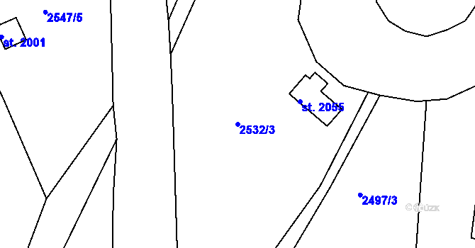 Parcela st. 2532/3 v KÚ Česká Třebová, Katastrální mapa