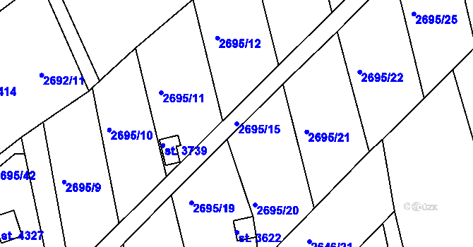 Parcela st. 2695/15 v KÚ Česká Třebová, Katastrální mapa