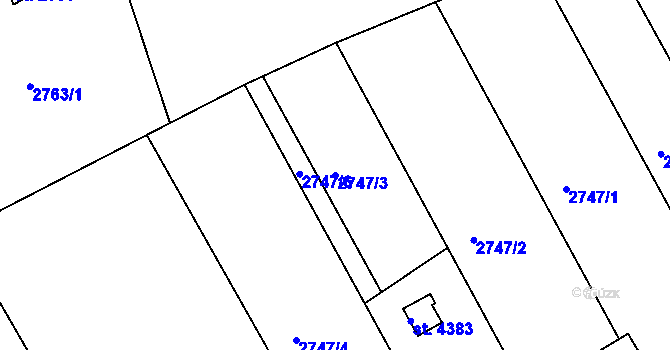 Parcela st. 2747/3 v KÚ Česká Třebová, Katastrální mapa