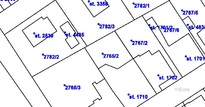 Parcela st. 2765/2 v KÚ Česká Třebová, Katastrální mapa