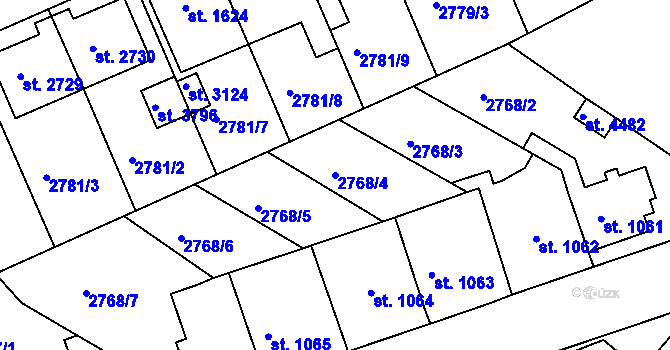 Parcela st. 2768/4 v KÚ Česká Třebová, Katastrální mapa