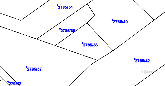 Parcela st. 2785/36 v KÚ Česká Třebová, Katastrální mapa