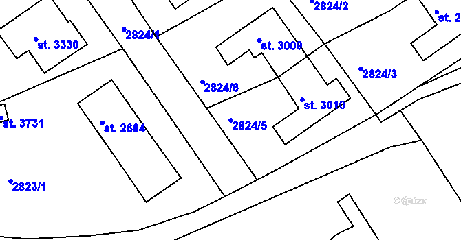 Parcela st. 2824/5 v KÚ Česká Třebová, Katastrální mapa