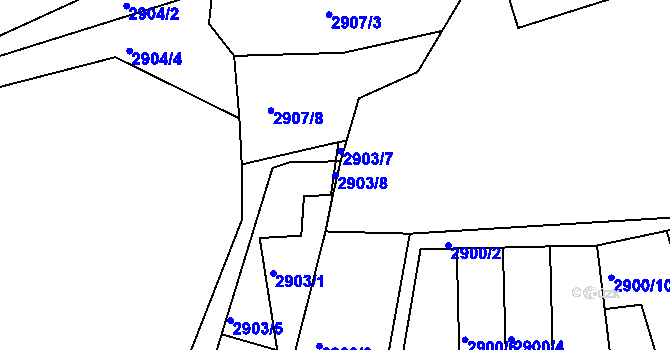 Parcela st. 2903/8 v KÚ Česká Třebová, Katastrální mapa