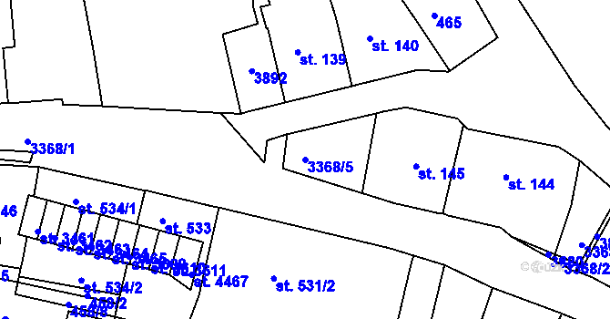 Parcela st. 3368/5 v KÚ Česká Třebová, Katastrální mapa