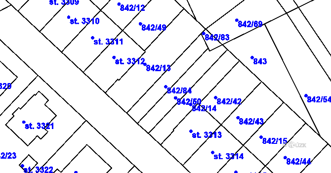 Parcela st. 842/84 v KÚ Česká Třebová, Katastrální mapa