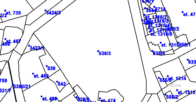 Parcela st. 538/3 v KÚ Česká Třebová, Katastrální mapa