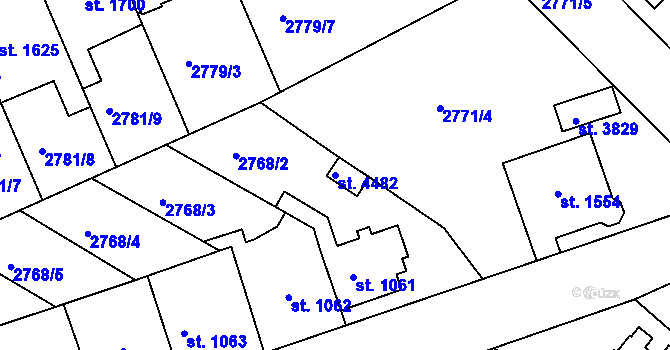 Parcela st. 4482 v KÚ Česká Třebová, Katastrální mapa