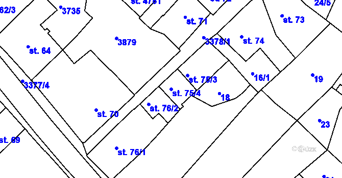 Parcela st. 75/4 v KÚ Česká Třebová, Katastrální mapa