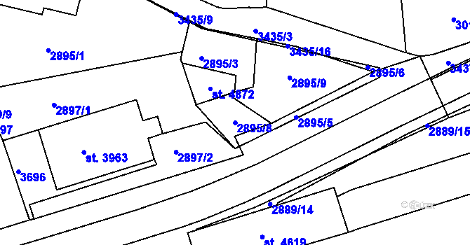 Parcela st. 2895/8 v KÚ Česká Třebová, Katastrální mapa