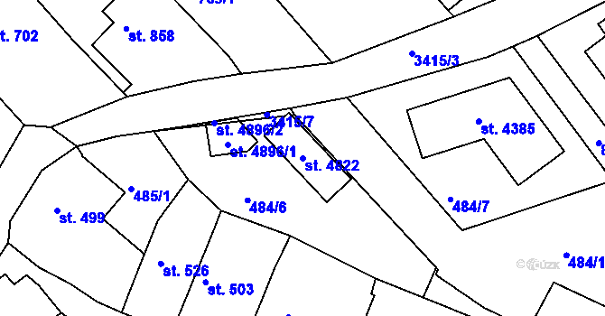 Parcela st. 4822 v KÚ Česká Třebová, Katastrální mapa