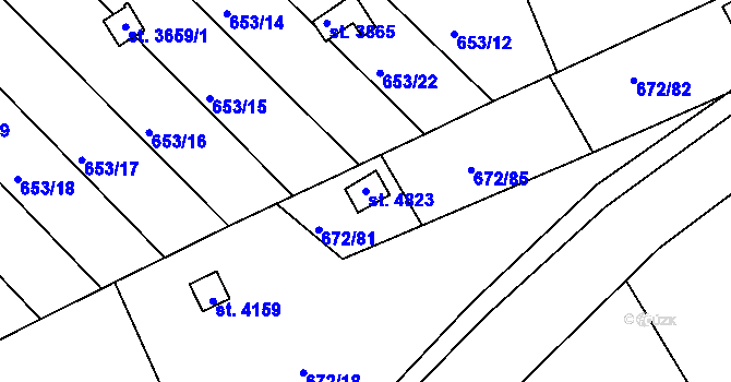 Parcela st. 4823 v KÚ Česká Třebová, Katastrální mapa