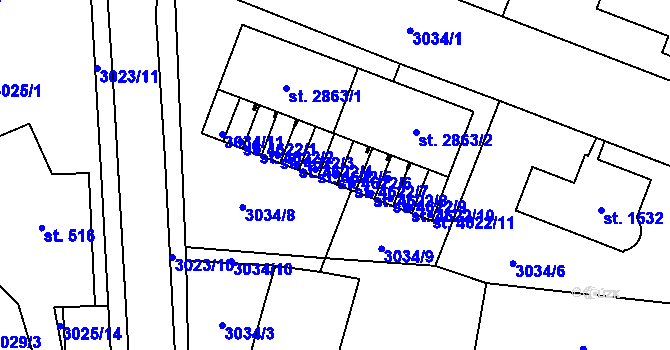 Parcela st. 4622/6 v KÚ Česká Třebová, Katastrální mapa