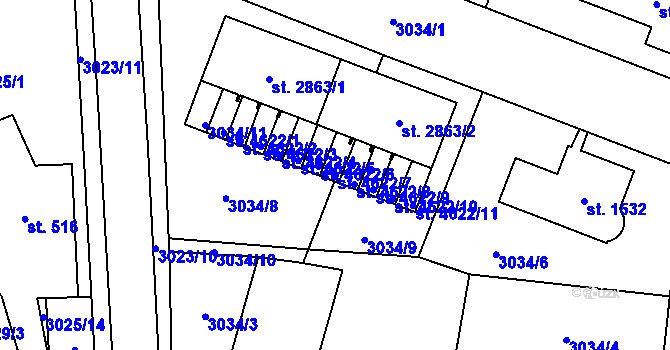 Parcela st. 4622/7 v KÚ Česká Třebová, Katastrální mapa