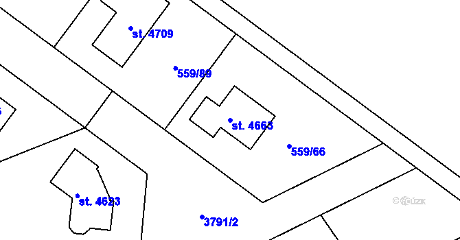 Parcela st. 4663 v KÚ Česká Třebová, Katastrální mapa