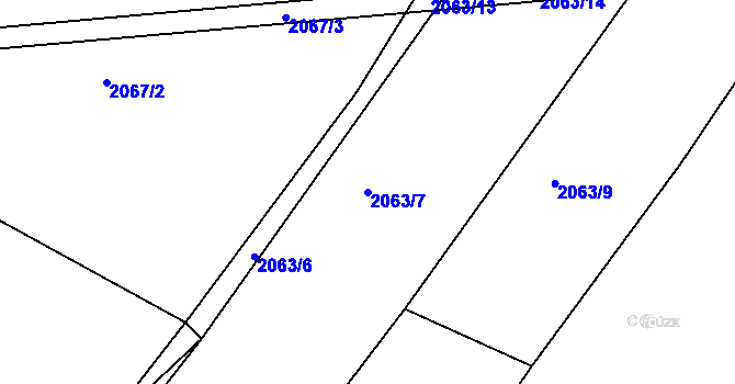 Parcela st. 2063/7 v KÚ Česká Třebová, Katastrální mapa