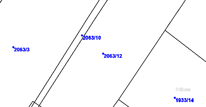 Parcela st. 2063/12 v KÚ Česká Třebová, Katastrální mapa