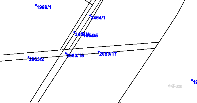 Parcela st. 2063/17 v KÚ Česká Třebová, Katastrální mapa