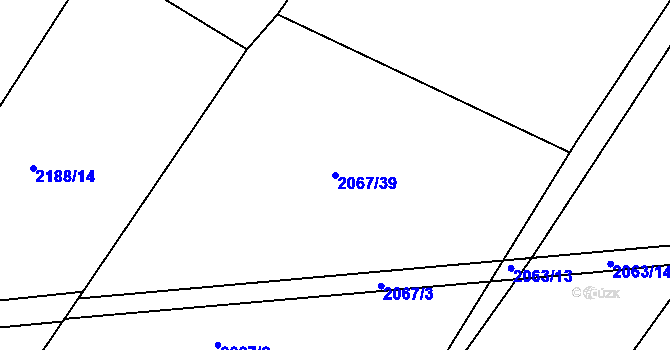 Parcela st. 2067/39 v KÚ Česká Třebová, Katastrální mapa