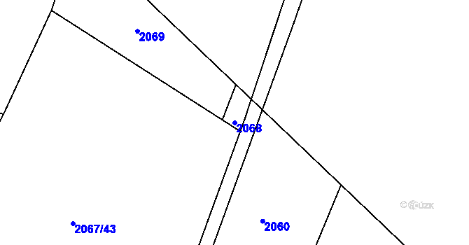Parcela st. 2068 v KÚ Česká Třebová, Katastrální mapa