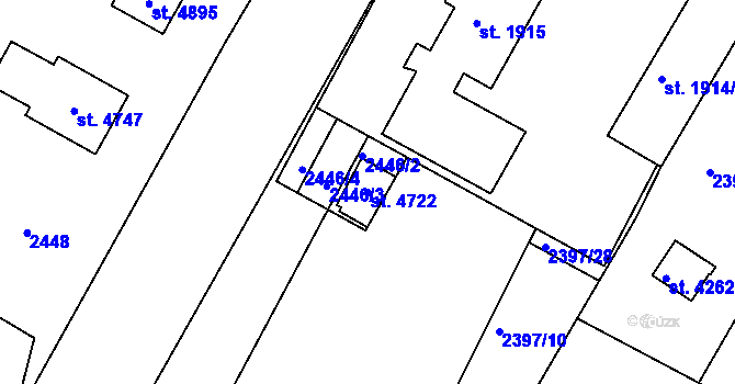 Parcela st. 4722 v KÚ Česká Třebová, Katastrální mapa