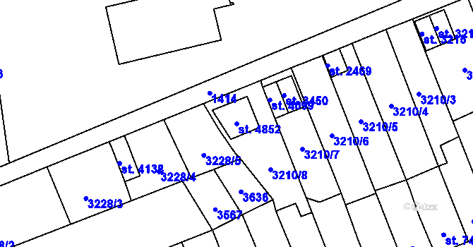 Parcela st. 4852 v KÚ Česká Třebová, Katastrální mapa