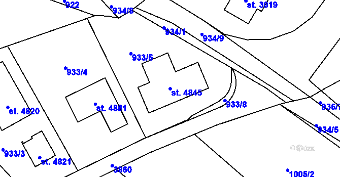 Parcela st. 4845 v KÚ Česká Třebová, Katastrální mapa