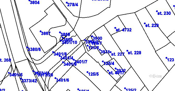 Parcela st. 125/8 v KÚ Česká Třebová, Katastrální mapa