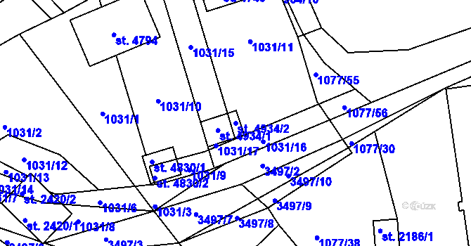 Parcela st. 4934/2 v KÚ Česká Třebová, Katastrální mapa