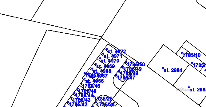 Parcela st. 4971 v KÚ Česká Třebová, Katastrální mapa
