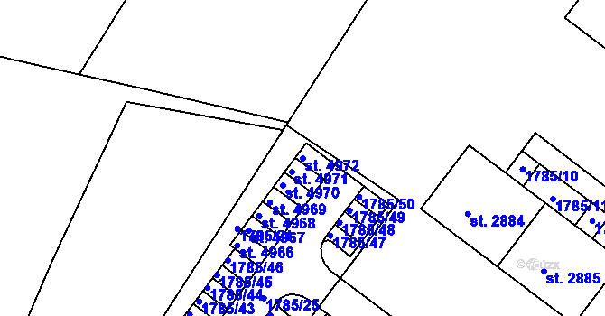 Parcela st. 4972 v KÚ Česká Třebová, Katastrální mapa