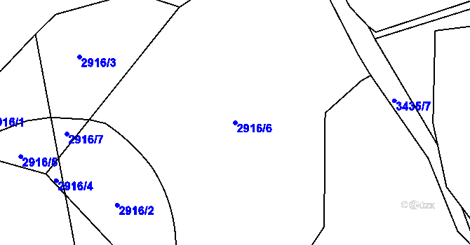 Parcela st. 2916/6 v KÚ Česká Třebová, Katastrální mapa